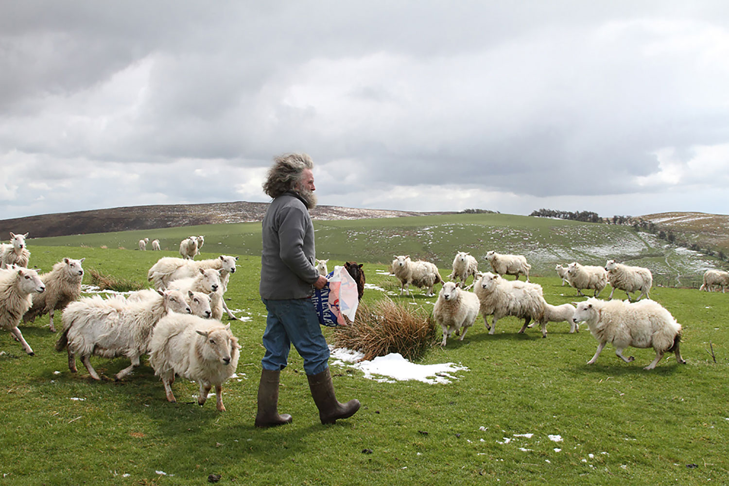 Shepherd on Welsh Hill Top. PR Photoo taken for Energy Company.