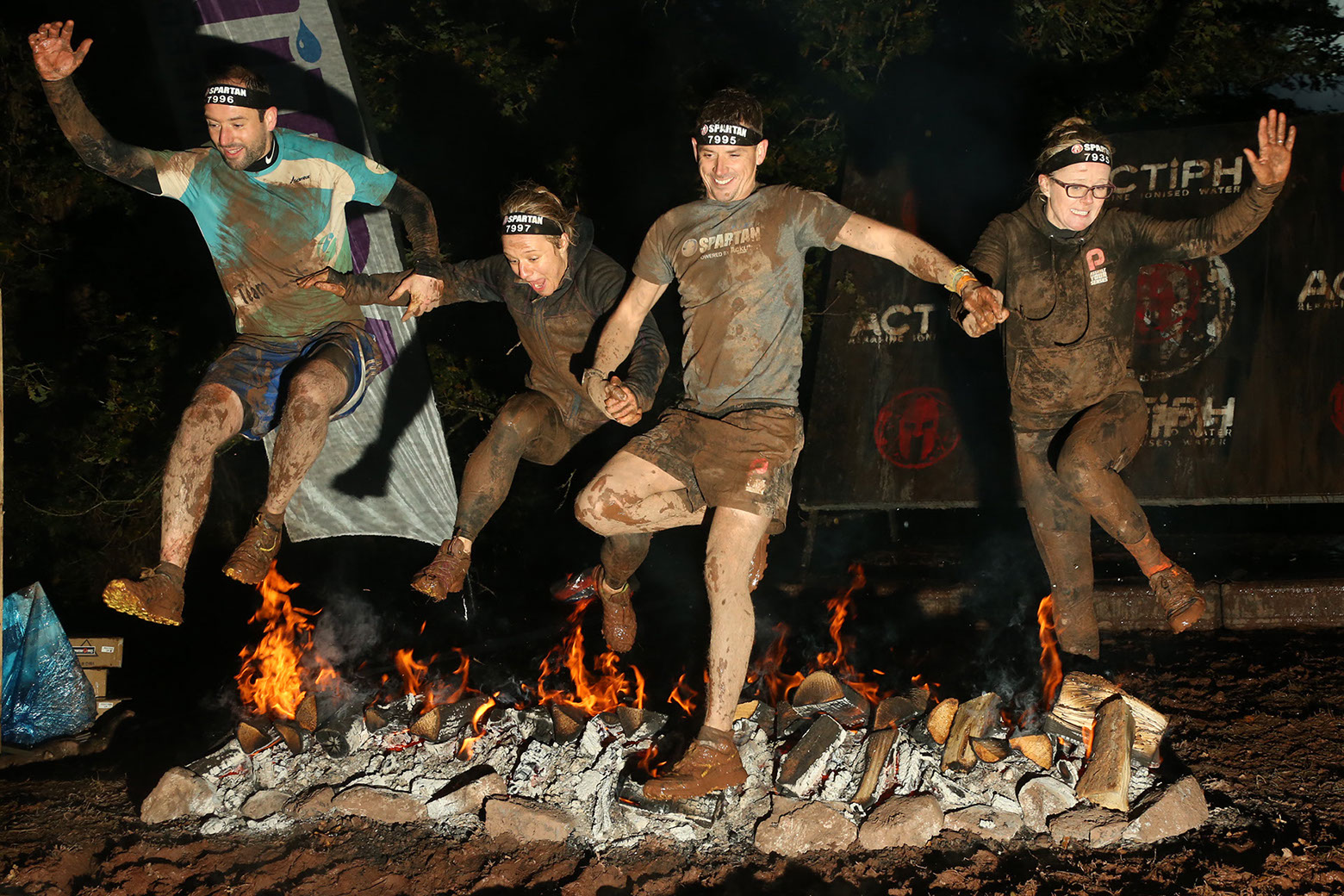 Spartan Races Fire Jump, Glen Usk Estate, South Wales.